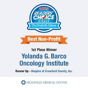 Yolanda G. Barco Oncology Institute and Hospice of Crawford County, Mill Run Pharmacy, 2023 Readers' Choice Award Winners