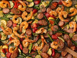 Cajun shrimp and sausage sheet pan dinner