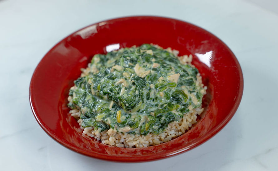 American Heart Association Creamed Spinach with Salmon