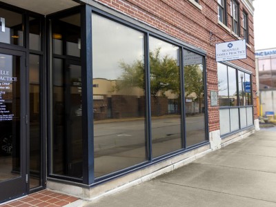 Exterior shot of Meadville Family Practice on Water Street looking toward Arch Street